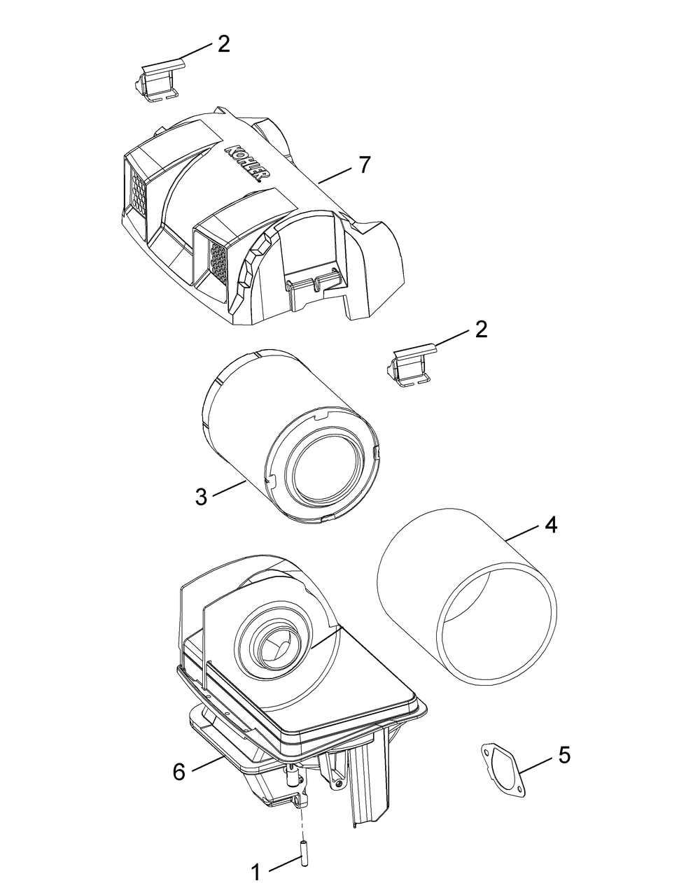 Kohler Zt730-3011 Air Intake And Filtration Diagram and Parts List for Z-FORCELZ48 (53ATDAGB-53ATDAGB050)(2015) Cub Cadet Lawn Tractor